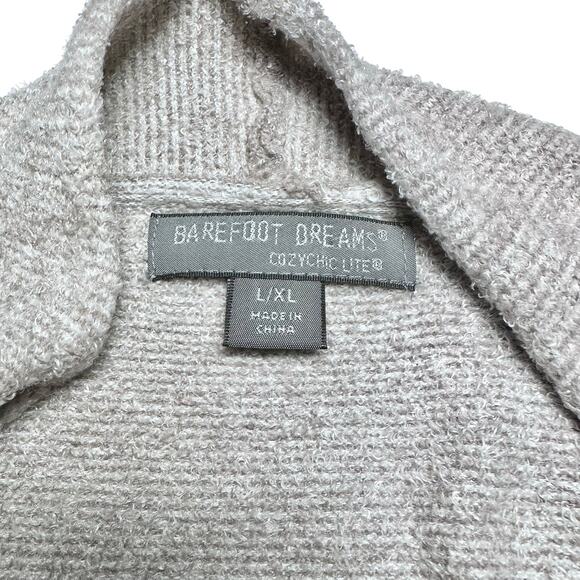 Barefoot Dreams | Women | Cozychic Lite Knit Heather Taupe Flowy Cardigan | L-XL - Picture 8 of 10